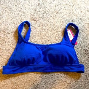 Bright blue bikini top